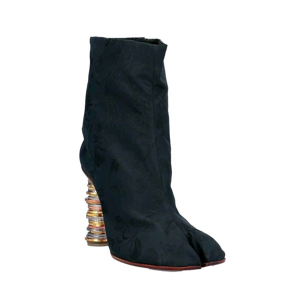 $1630 VETEMENTS Jacquard Split Toe Ankle Boots US8 UK5 EU38 Coin Heel Floral.